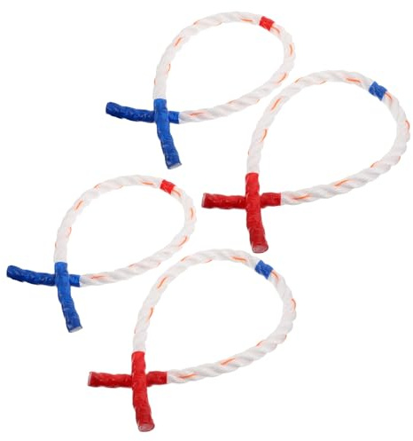 TOBBOMEY Geflochtene Turnseile für 4 Stück Kurzes Nylon Trainingsseil 60cm Rot und Blau Kindersicher Flexibel für Morgengymnastik und Sensorische Integration