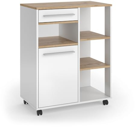 Vicco Küchenbuffet Pure, Weiß/Artisan-Eiche, 72.2 x 90.8 cm | mit höhenverstellbaren Einlegeböden zur flexiblen Nutzung