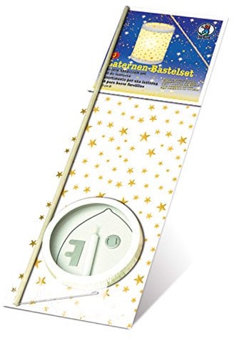 Ursus 6720000 - Laternen Bastelset, Sterne gold, ca. 20 x 15,3 cm, aus Transparentpapier, Set zum Erstellen von selbstgebastelten Laternen, ideal geeignet für den nächsten Laternenlauf