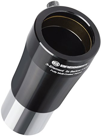 Bresser Teleskop Barlow Linse (5-fach (31,7mm 1.25 Zoll) zur Verfünffachung der Brennweite eines Teleskopes, mit vollvergüteter 3-linsiger Optik)