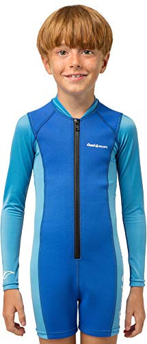 Cressi Shorty Kid - Muta Shorty per Bambini in Neoprene Ultra Stretch 1.5/2mm, Maniche Lunghe, XL (5/6 Anni), Blu/Azzurro