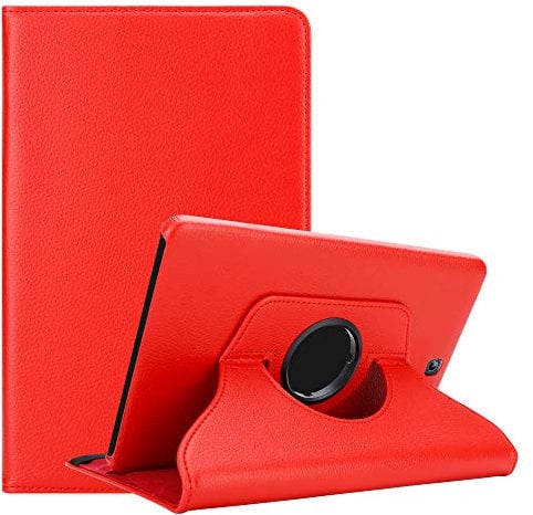 Cadorabo Coque Tablette pour Samsung Galaxy Tab S2 (8.0 Zoll) SM-T715N / T719N en Rouge Pavot - Housse Protection Auto Wake Up avec Stand Horizontal et Fermeture de Bande Élastique