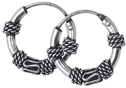 NKlaus 925 Silber PAAR Ohrringe Keltische CREOLE Gothic Celtic Ohrpiercing 12mm 5035