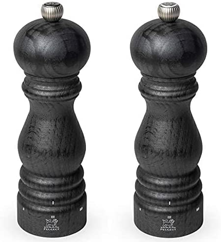 Dekomiro Peugeot Paris Set Graphit 22 cm Pfeffermühle und Salzmühle mit 100 gr. Salz Geschenkverpackung (22)
