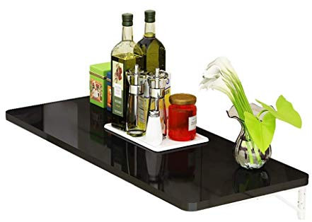 FWZJ Klappbarer Drop-Leaf-Tisch an der Wand, Schreibtisch für Küche und Esstisch, Kindertisch, schwarz (Größe: 90 * 50 cm)