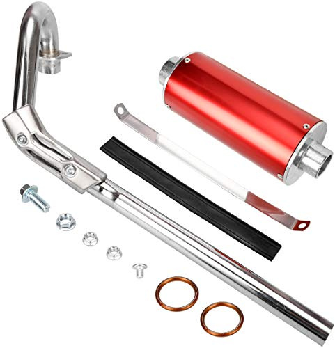 FVRITO Hochleistungs-Schalldämpfer mit großer Bohrung, Schalldämpfer für Honda XR50 CRF50 chinesische 70 cc 110 cc 125 cc SDG SSR Taotao Atomik Thumpstar Roketa Coolster Apollo Dirt Pit Bike rot