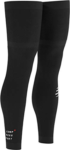 COMPRESPORT Full Legs Beinstulpen, Erwachsene, Unisex, Schwarz, Größe 42-46