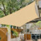 Cool Area Toldo Vela de Sombra Impermeable Cuadrado 4x4m Protección UV PES Toldos para Patio Exterior Jardín Terraza-Arena