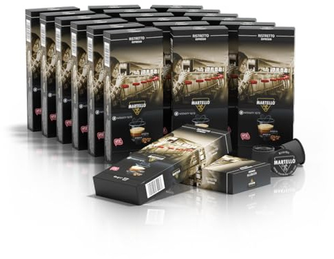 Martello Kaffeekapseln RISTRETTO – 200 Stück (20x10) Master Packung | UTZ-zertifiziert | Nachhaltig & Fair | Von Hand gepflückt | Kompatibel mit Martello-Kapselmaschinen