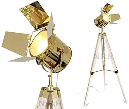 Nautical Replica Hub Industrial Hollywood Spotlight searchlight Tripod Floor Lamp Cinema and Studio Used Lighting