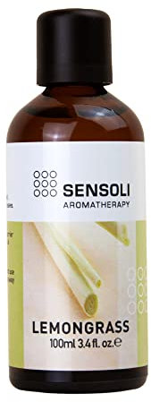 SENSOLI Lemongrass Essential Oil 100ml - Pure and Natural Essential Oil for Aromatherapy and Diffusers