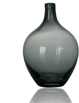XIUWOUG Schwarze Glasvase für Dekor,Transparente Ballonvase,Vintage Glas Vase für Modernes Wohnkultur, Indoor Dekoration (nur Vase)