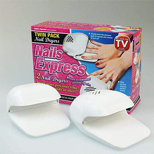 RS Shop Elegant Nail Dryers Twin Pack Nail Polish Dyer Hands and Toes AA Powered Quick Drying Pedicure Manicure Beauty Gift