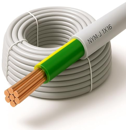 NYM-J Kabel XmediaSat Erdungsleitung/Erdungskabel/Potentialausgleich (NYM-J, 1 x 16 mm², grau, 20 Meter)