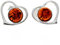 SilverAmber Jewellery UK - 925 Sterling Silber mit baltischem Honig Bernstein - Herz Ohrstecker - 5948C
