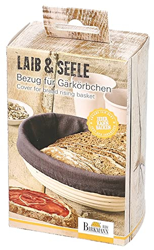 Birkmann, Laib & Seele, für Gärkörbchen, zur Nutzung als Brotkorb, 100% Baumwolle nach Öko-Tex® Standard 100, oval, 24,5 x 18,5 cm, bei 30 °C waschbar, 700765
