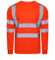 LIZZIE JACOBS Hi Viz High Visibility Crew Neck Long Sleeves Shirts Reflective Tape Safety Hi Vis Round Neck Security Work Breathable Lightweight Workwear Tops (X-Large, Orange)