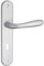 THIRARD - Ensemble de Poignées pour Porte de Chambre Goccia Trou de Clé - Carré 7 mm - Entr'Axes 195 mm - Chromé Satin - Plaques Aluminium Embouti - Béquilles Aluminium - Gris