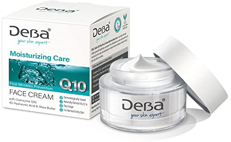 DeBa Feuchtigkeitsspendende Gesichtscreme mit Coenzym Q10, 4D-Hyaluronsäure und Karitébutter