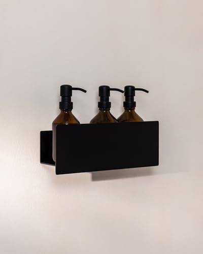 Metallbude Duschablage SHEA Schwarz - Duschregal ohne Bohren - Pulverbeschichtetes Metall - Kratz-, Stoß- & Schlagfest - 50x11x8,5 cm