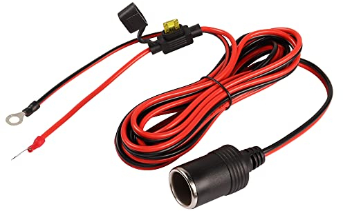 MEIRIYFA Zigarettenanzünder-Buchse mit Ösenklemme, Netzteil, Ladekabel, 12 V/24 V, Zigarettenanzünder auf 0,6 cm O-Ring-Terminal – 3 m