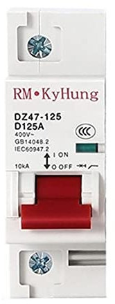 Stromschutzschalter Sicherungsautomat 1P 125A DC MCB 600V Leistungsschalter Leitungsschutzschalter Trennschalter Hauptschalter Schienenmontierter Schutzschalter für PV. System-Batterie-Hauptschalter