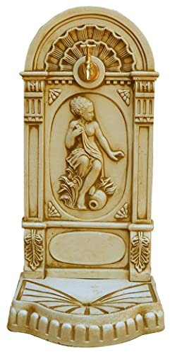 Fuente de Jardín Pared en Piedra Acanthe Exterior 32x38x77cm.|Hormigón Piedra para Exterior|Incluye Grifo | Peso: 26 Kg.