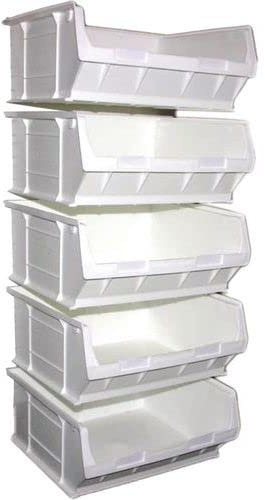 Horison Industries 5 Pcs 28.3L Picking Bins - Workshop Storage Organiser, Storage Stacking Bins, Tool Storage Bins Wall Mounted - 420x375x182mm, Garage Storage Bins, Plastic Bin Semi Open Fronted