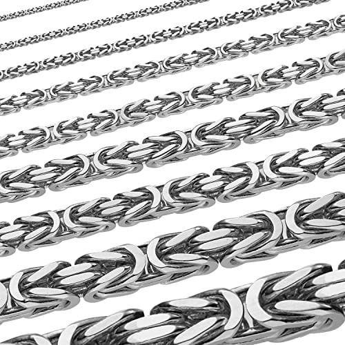 Silberkette Königskette Halsketten & Armketten echt 925 Sterlingsilber, Kettenlänge:70 cm Herrenkette, Kettenbreite:6.1mm