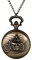 JewelryWe Taschenuhr Herren Punk Motorrad Totenkopf Schädel Kettenuhr mit Arabischen Ziffern Vintage Analog Quarz Uhr Anhänger mit Halskette Kette für Damen Männer Bronze