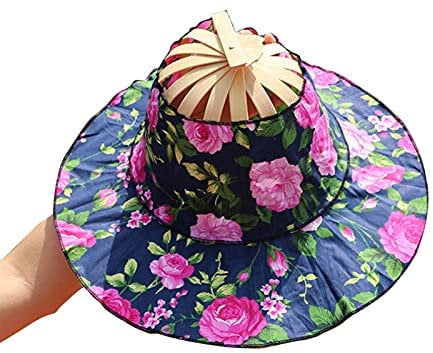 Frdun Foldable Hand Fan Sun Hat,Handheld Folding Fan,Sun Hat Adjustable Hats, Effective Shade From The Sun For Women
