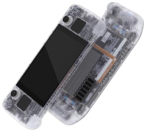 eXtremeRate Carcasa Transparente Compatible con Steam Deck LCD Accesorios Placa de Repuesto Cubierta Funda Case con Botones para Steam Deck Consola NO Incluida(Claro)