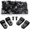 VooGenzek 100 Pezzi 8.4mm (5/16 Pollice) R-tipo Cavo Clip Fascetta, Morsetti per Cavi in Nylon Tipo R con 100 Pezzi Viti, per la Gestione dei Fili (Nero)