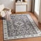 CHOSHOME Waschbarer Teppich Wohnzimmer 80x150CM Teppich Schlafzimmer Vintage Kurzflor Teppich Groß Weiche Teppich für Schlafzimmer rutschfest Teppich Flauschiger Teppich Grau
