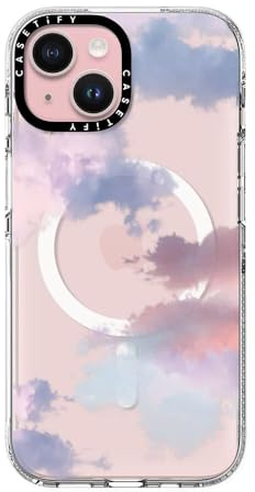 CASETiFY Transparente Hülle für iPhone 15 [Vergilbungsfrei / 2,0 m Fallschutz/kompatibel mit Magsafe] - Wolkendrucke - Wolken - Klar