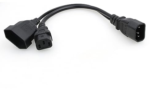 DRRI IEC 320 C14-Stecker auf C13 + europäisches CEE7/16 2-poliges Y-Spllite-Stromkabel für USV-PDU