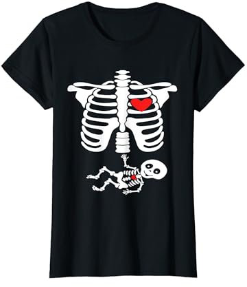 Déguisement squelette pour bébé enceinte Cage à rayons X Halloween T-Shirt
