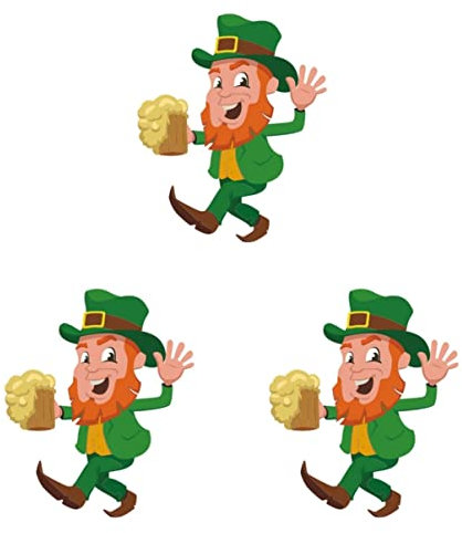Housoutil 3 Stk Patricks Day Wanddekoration Aufkleber Für Türen Irische Partyartikel Wichtel-kühlschrank-glas-aufkleber Patricks Türaufkleber Fenster Haftet Wandfleck Poster Karikatur