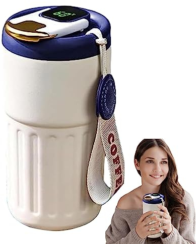 Botella De Agua con Pantalla De Temperatura - Taza Termo Café Portátil - Taza Café Térmica Inteligente - 450 Ml Taza Térmica Viaje - Frasco Aislado Doble Pared para Exteriores Oficina Escuela