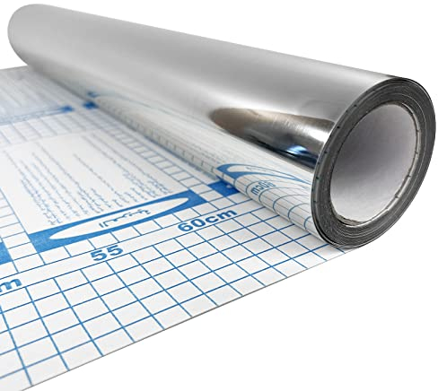 Klebefolie Möbel 45x25 cm | Möbelfolie selbstklebend in Spiegel-Optik aus glatter PVC-Folie | Klebefolie ideal für Möbel-Dekor und Raumvergrößerung | Folie für Möbel | Spiegeleffekt Silber