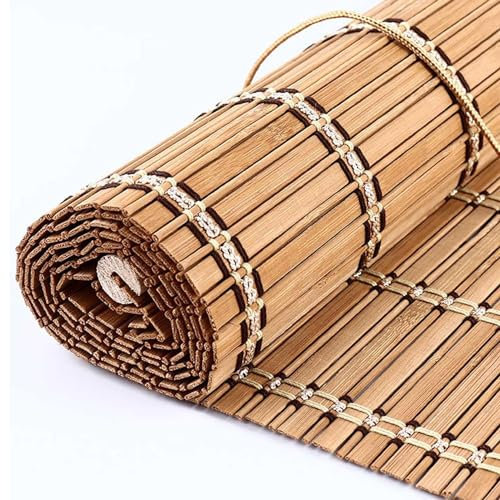 Store Bambou Sans Perçager,Store Enrouleur Bambou Naturel,Stores À Rouleaux Romains,Rideau en Bambou,Store Occultant en Bambou pour Porche ou Terrasse,Fenêtres,Largeur x Hauteur (90cm x 160cm)