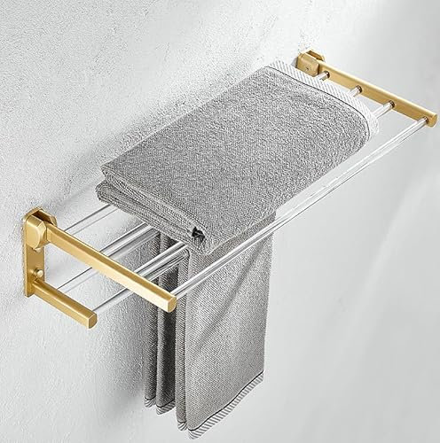 Porte-Serviettes de Bain, Porte-Serviettes, étagère de Salle de Bain, Porte-Serviettes Pliant pour Douche, Longueur 60cm