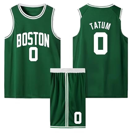 ABRTJCL Kinder/Erwachsener Basketball Trikot Set, 2-Teiliges Ärmelloses Anzug, Jersey & Shorts Grün 4XL