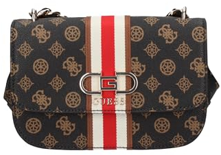 GUESS Damen Nelka Flap, Crossbody-Klappe, Mokka-Logo