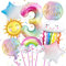 Regenbogen Geburtstagsdeko 3 Jahre 8 Stück, Folienballon 3 Regenbogen, Luftballon Regenbogen, Regenbogen Folienballon Party Deko, Geburtstagsdeko 3 Jahre Mädchen
