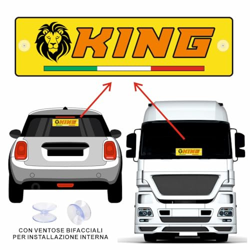GFD Targa Espositiva per Camion e Auto con Foto, Nome e Frase, Alluminio Rigido e Sistema di Fissaggio a Ventosa - per Abbellire Macchina o Tir (40x20 cm)