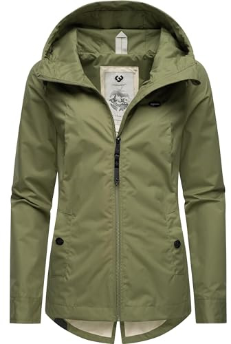 Ragwear leichte Damen Übergangsjacke kurz Outdoor-Jacke wasserdicht Parka mit Kapuze Monade Übergang YOUMODO Olive24 Gr. M