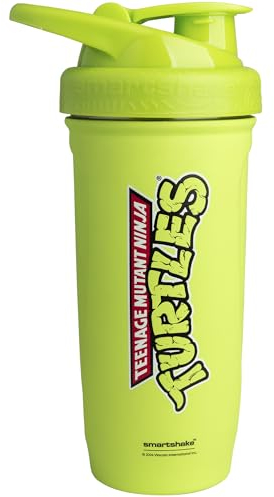 smartshake TMNT Reforce Stainless Steel Protein Shaker Bottle 900 ml | 30 oz - Leakproof Screw-on Lid - BPA Free - Unisex - Light Green