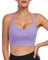 As Fariy Damen Cloud Longline Sport-BH U-Ausschnitt Spaghettiträger Trainings-BH Yoga Crop Tank Top (Lila,M)