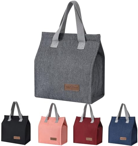 Lonchera térmica para mujeres y hombres, reutilizable, a prueba de fugas, lonchera térmica para niños, niñas, niños y adultos, bolsas de almuerzo para el trabajo, escuela, picnic, viajes (gris)